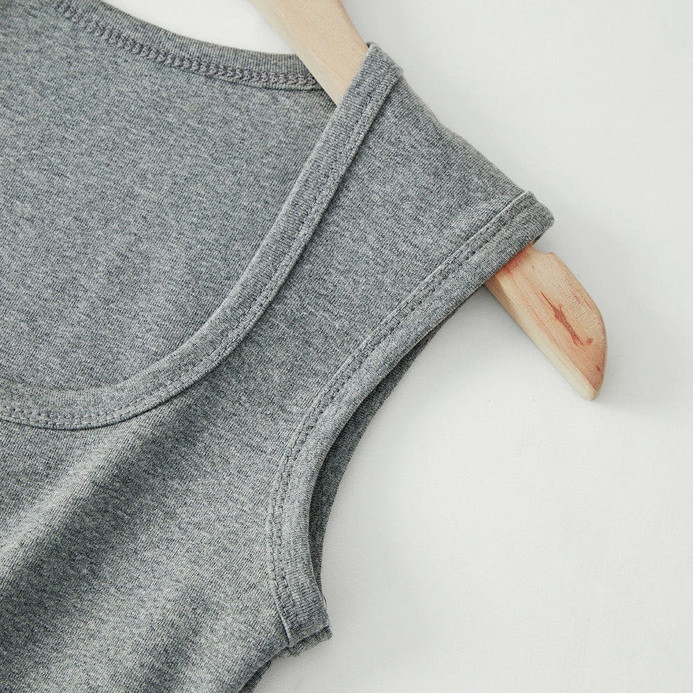 Stretch Cotton Tank Top Sleeveless Slim Fit Crop Top Casual Inner Wear