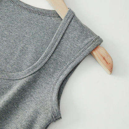 Stretch Cotton Tank Top Sleeveless Slim Fit Crop Top Casual Inner Wear