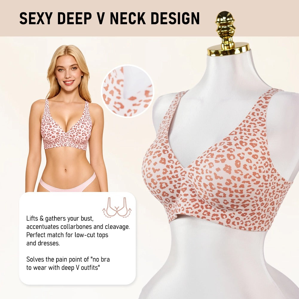 Seamless Wireless Full Coverage Comfort Bra Underwire Free Leopard