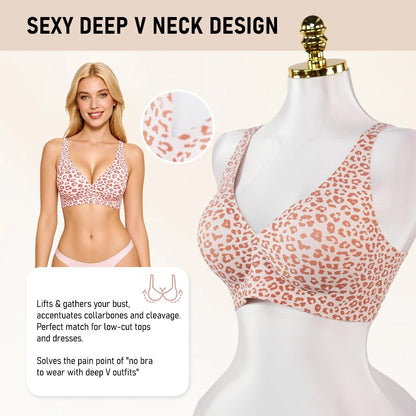 Seamless Wireless Full Coverage Comfort Bra Underwire Free Leopard