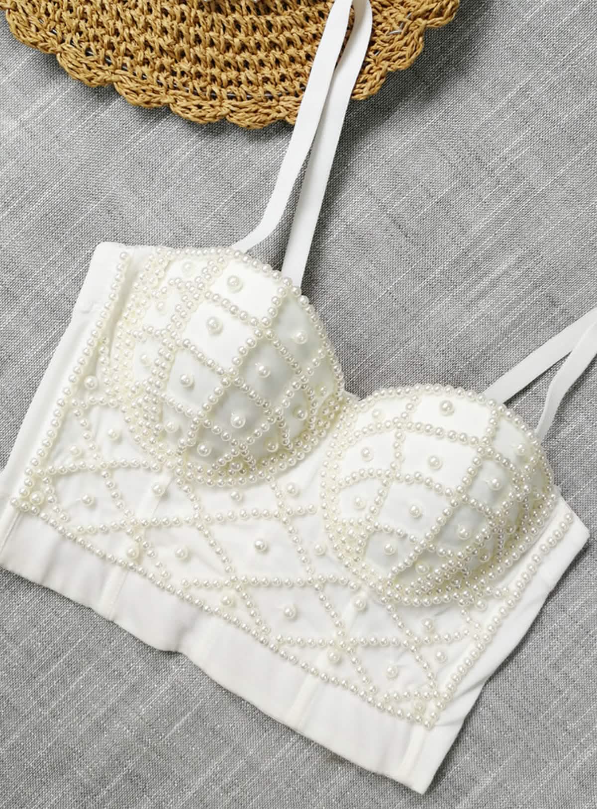 Lustre – Pearl-Embellished Bustier