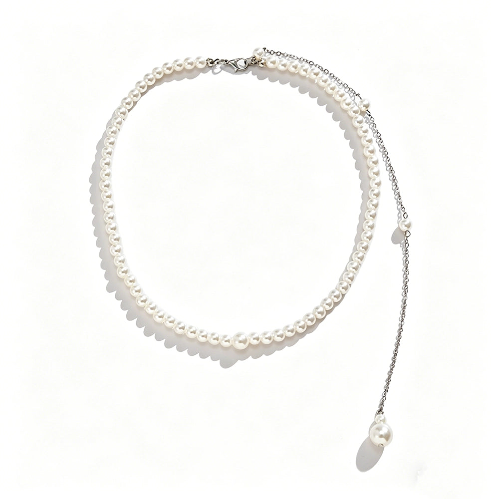 [2+ Items, 300 EGP Each] Bridal Versatile Faux Pearl Long Back Necklace