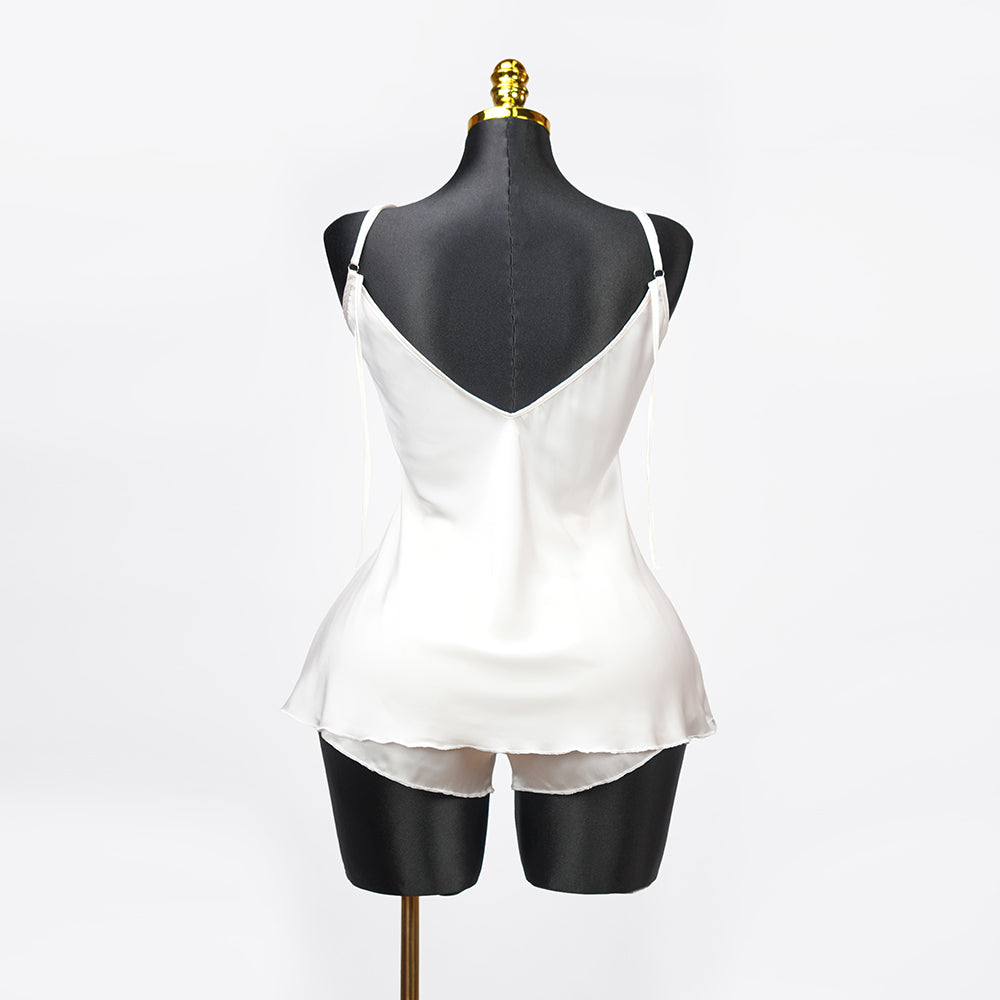 Satin Floral Lace Pajamas Set Nightwear