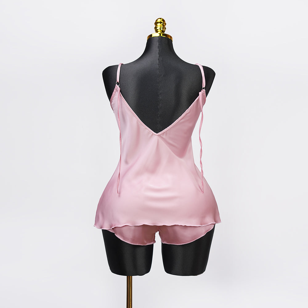 Satin Floral Lace Pajamas Set Nightwear