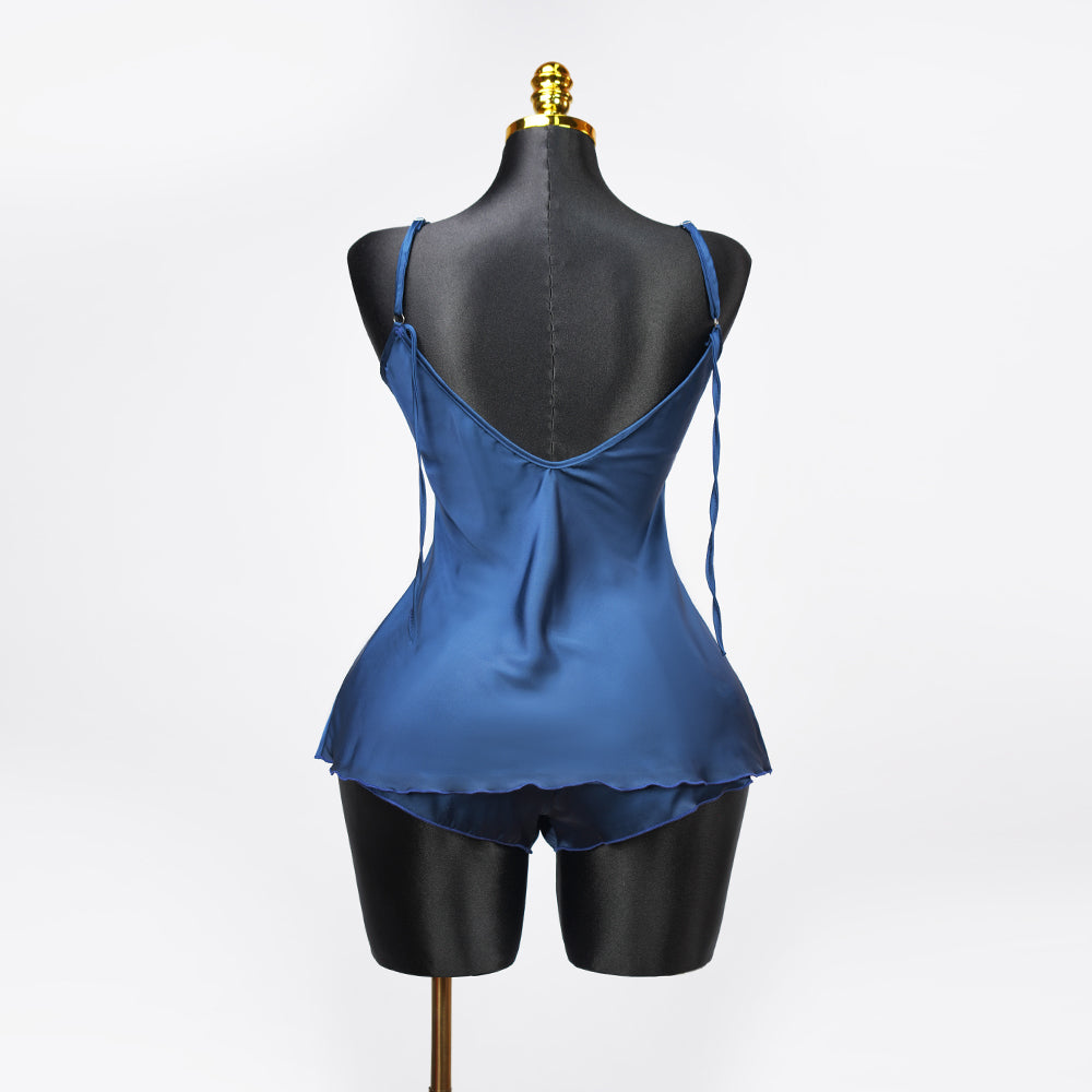 Satin Floral Lace Pajamas Set Nightwear