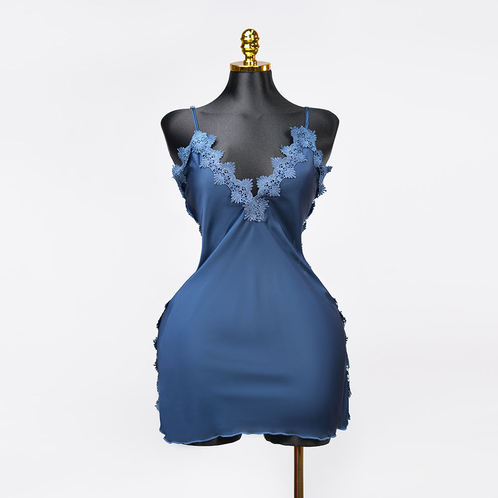 Satin Floral Lace Dress Mini Slip Nightwear