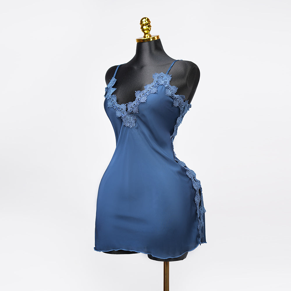 Satin Floral Lace Dress Mini Slip Nightwear