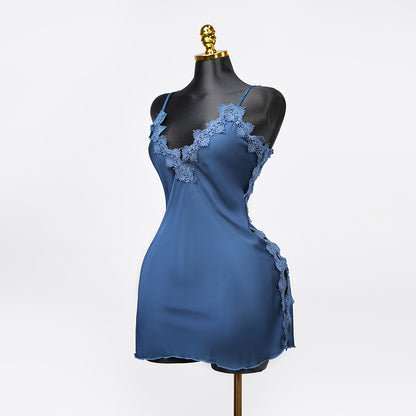 Satin Floral Lace Dress Mini Slip Nightwear