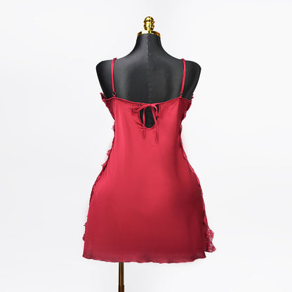 Satin Floral Lace Dress Mini Slip Nightwear