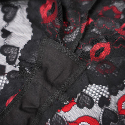 Black Lace Embroidery Sexy Bra Panty Set