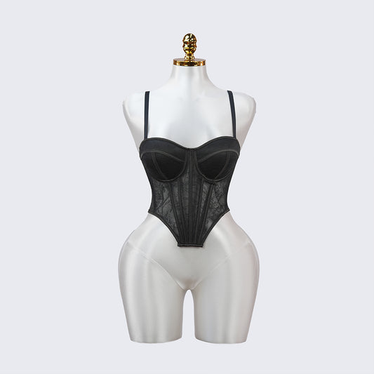 Black Floral Lace Sculpting Corset