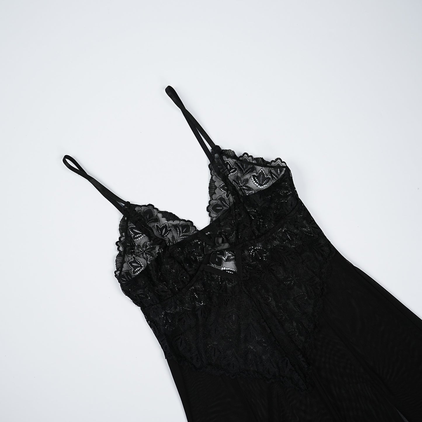 Black Lace Floral Print Negligees