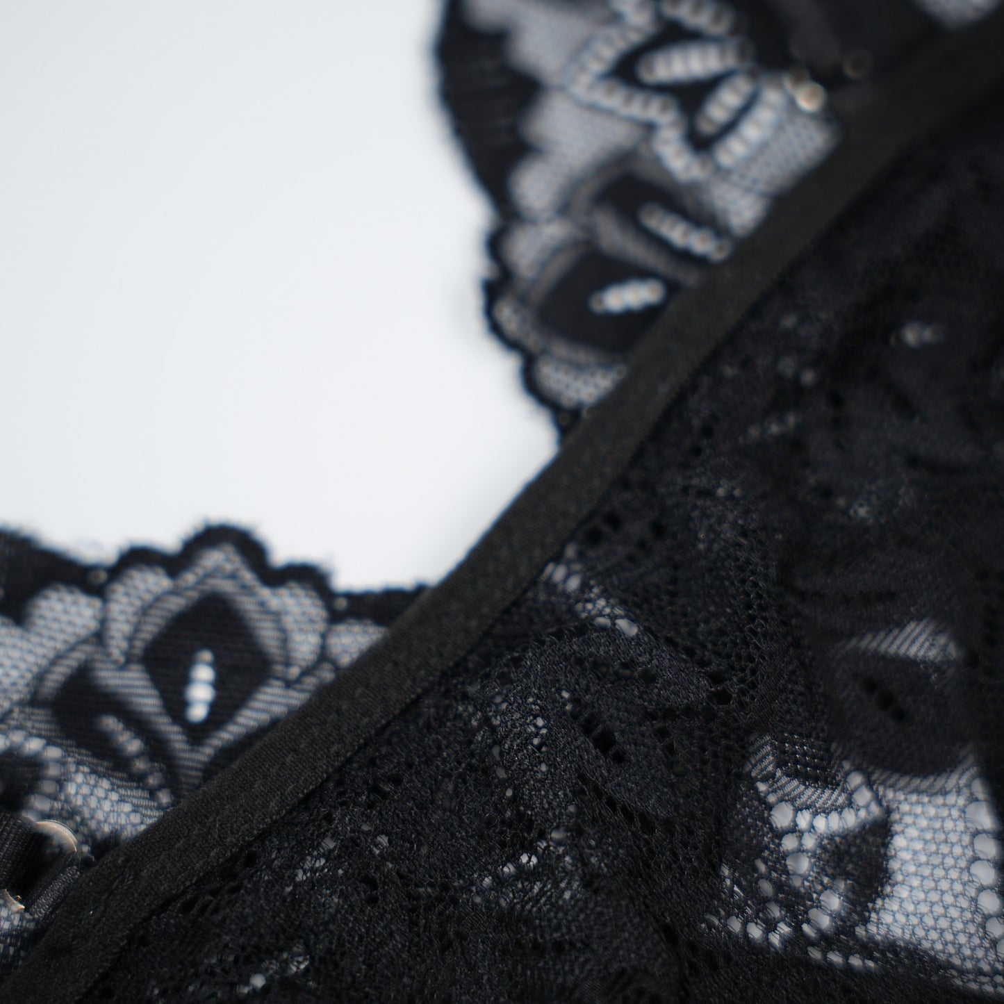 Black Lace Floral Print Negligees