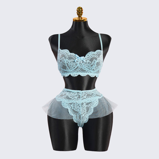 Blue Whisper Light Blue Lace Lingerie Set