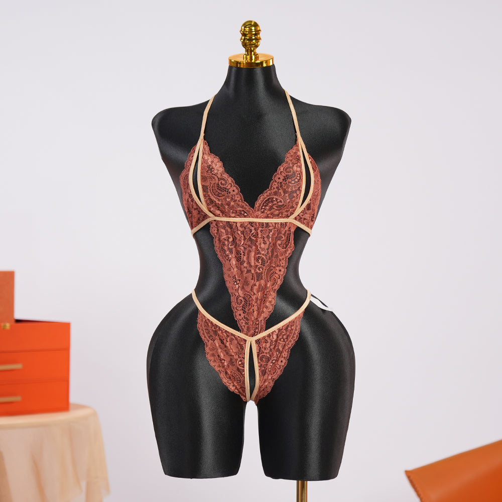 Burgundy Red Lace Bodysuit