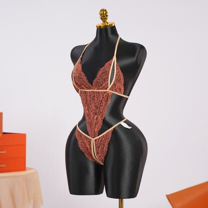 Burgundy Red Lace Bodysuit