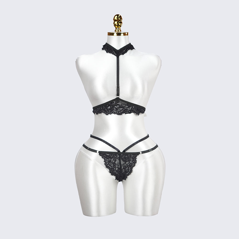 Plus Size Cupless Lingerie Bra Panty Set