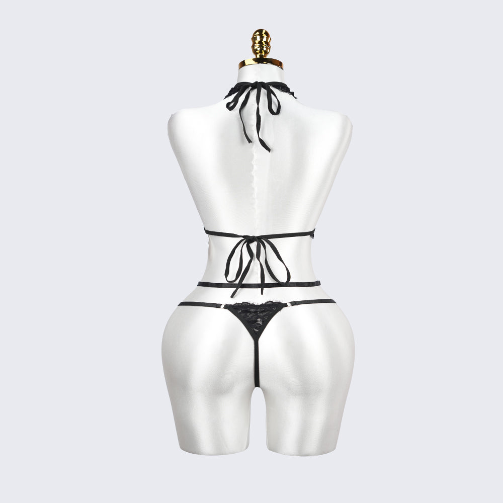 Plus Size Cupless Lingerie Bra Panty Set