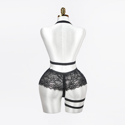 Plus Size Cutout Cupless Lingerie Skirt Set