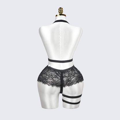 Plus Size Cutout Cupless Lingerie Skirt Set