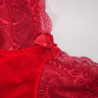 Elegant Lace Trim Sexy Passionate Bodysuit