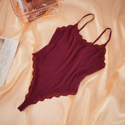 Generous Simple Style Lace Bodysuit