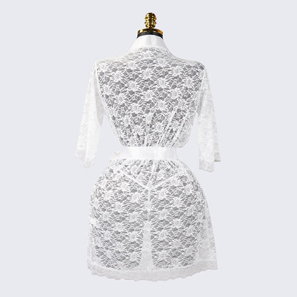 Lace Embroidered Sheer Hollow-Out Robe