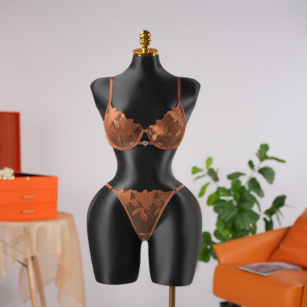 Floral Embroidery Lace Lingerie Set