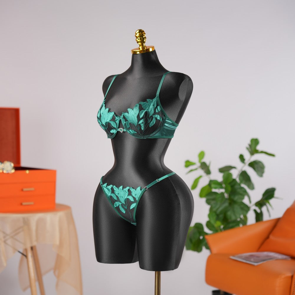 Floral Embroidery Lace Lingerie Set