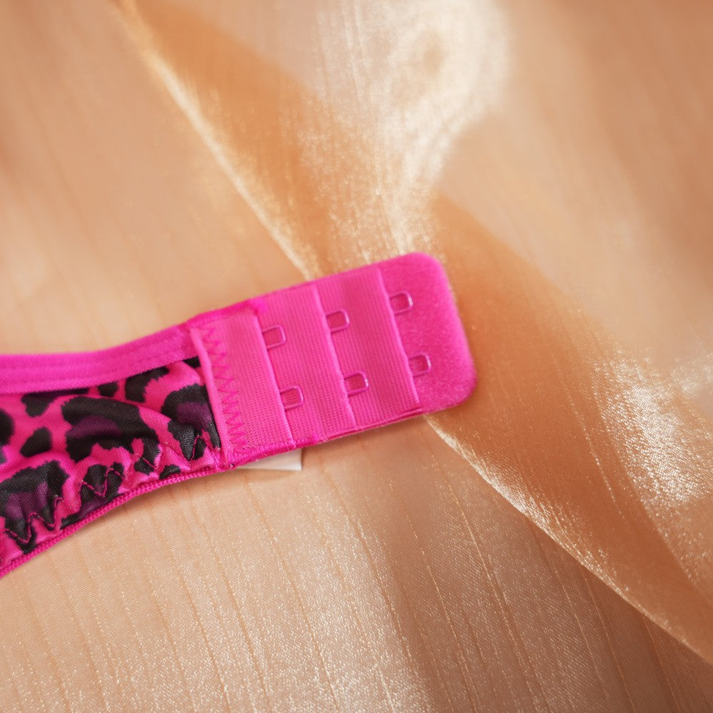 Leopard Floral Embroidery Lace Bra