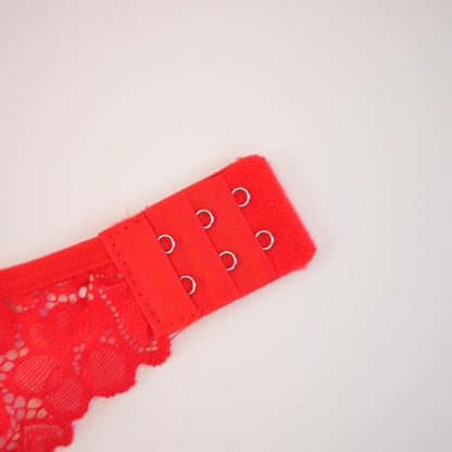 Red Lace Heart Embroidered See-Through Teddy Bodysuit