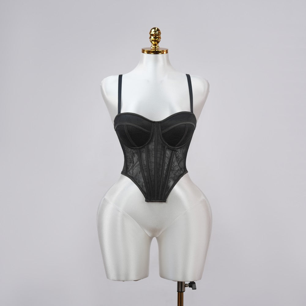 Black Floral Lace Sculpting Corset