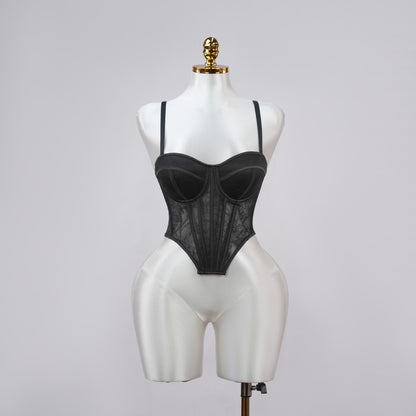 Black Floral Lace Sculpting Corset