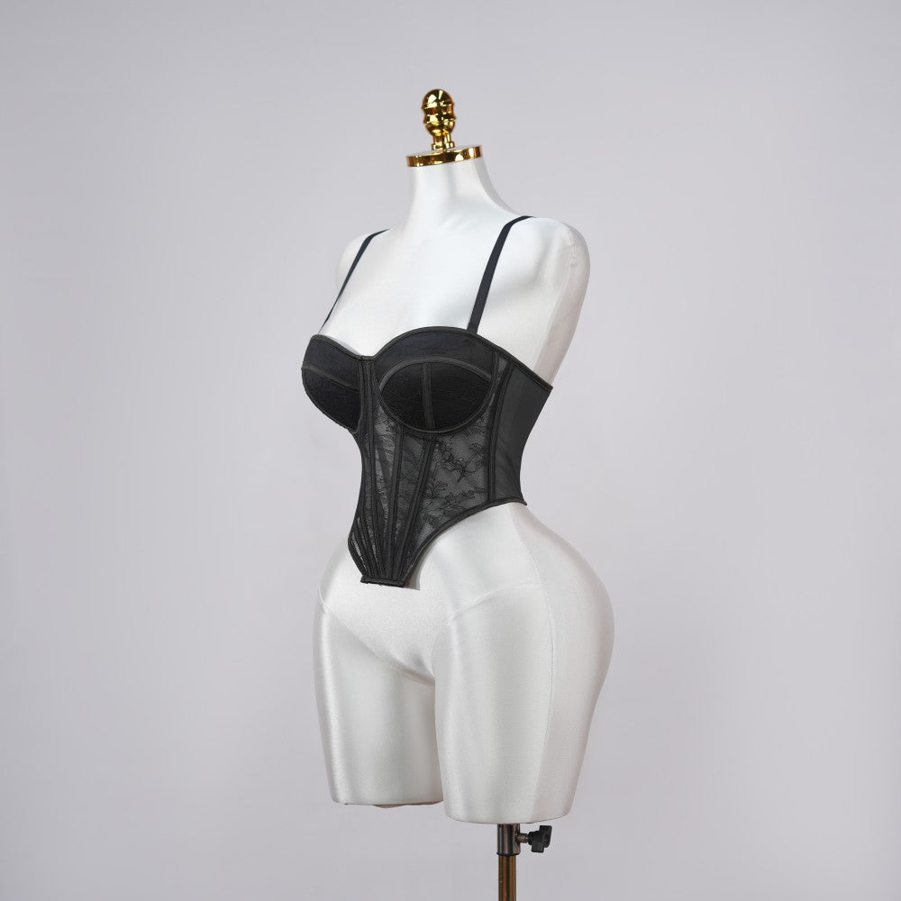 Black Floral Lace Sculpting Corset