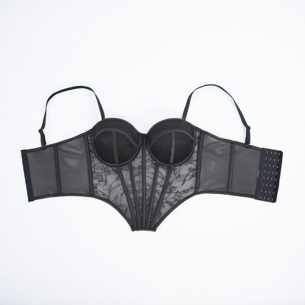 Black Floral Lace Sculpting Corset