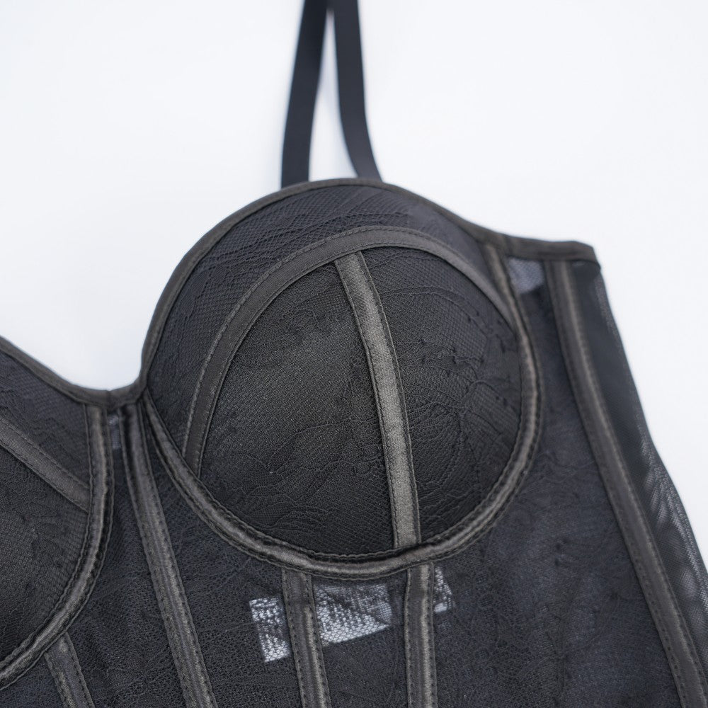 Black Floral Lace Sculpting Corset