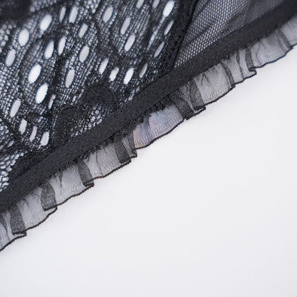 Floral Lace Embroidered Open Crotch Bodysuit