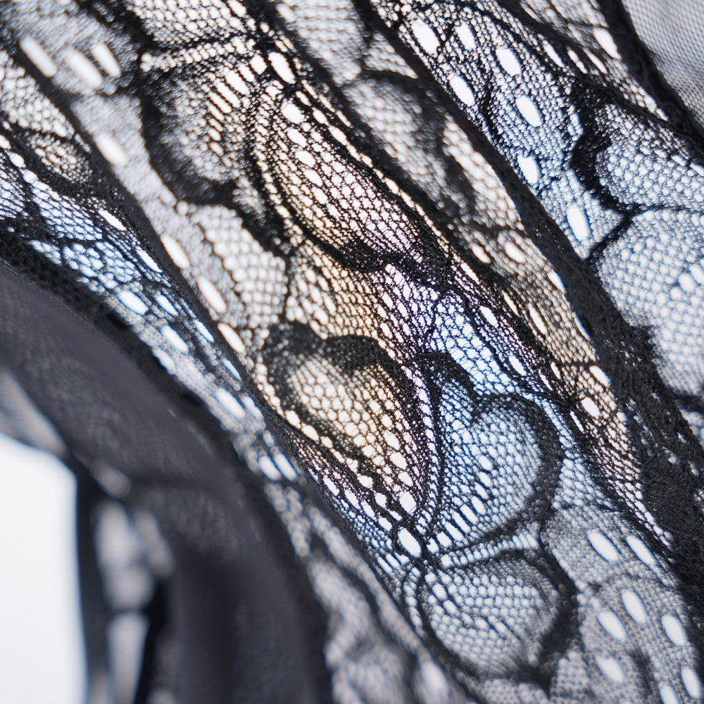 Floral Lace Embroidered Open Crotch Bodysuit