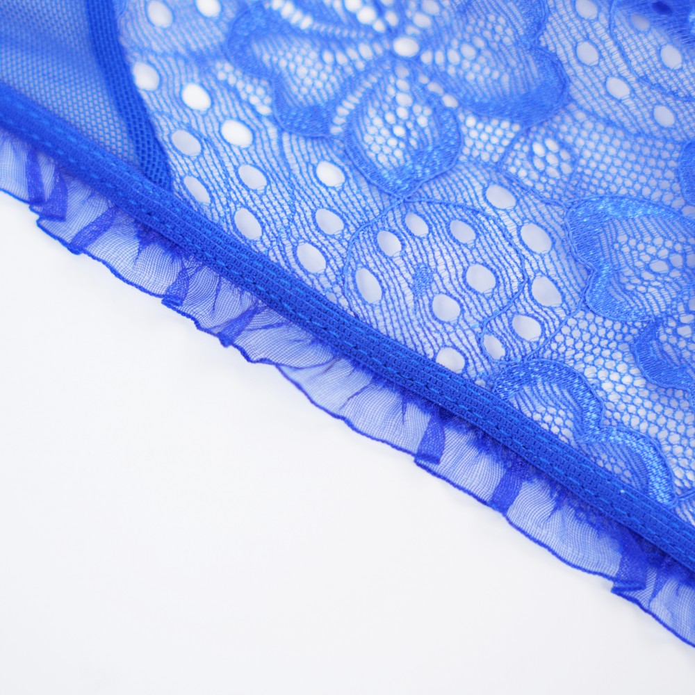 Floral Lace Embroidered Open Crotch Bodysuit