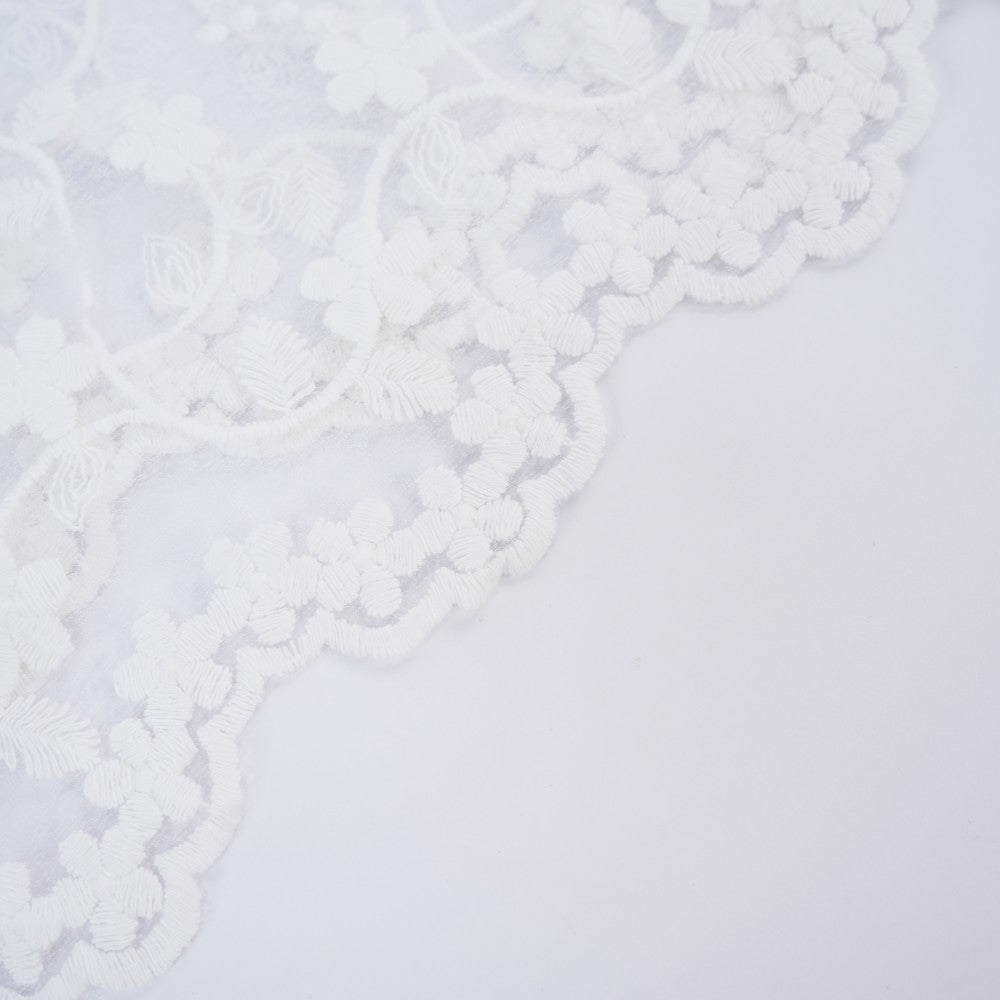 White Lace Embroidery See-Through Hollow Teddy Bodysuit