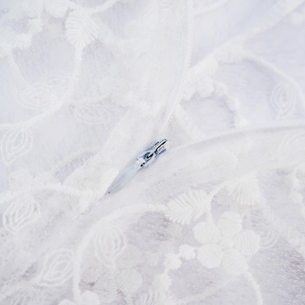 White Lace Embroidery See-Through Hollow Teddy Bodysuit