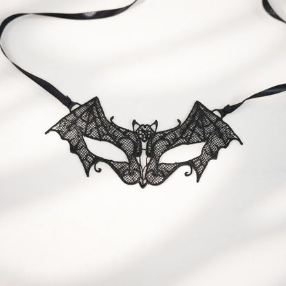 The Midnight Kitten Set: Cat Ear Headband, Bat Mask & Lace choker
