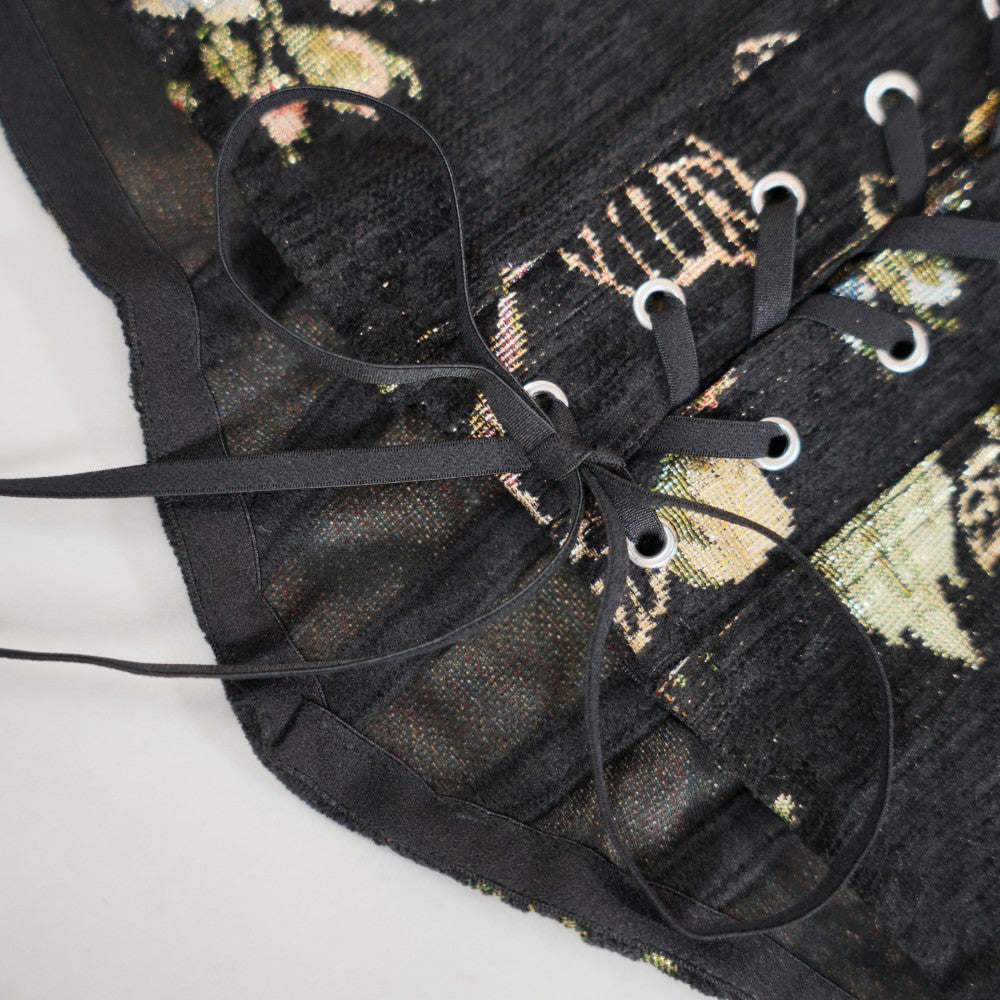 Floral Pattern Black Sculpting Corset