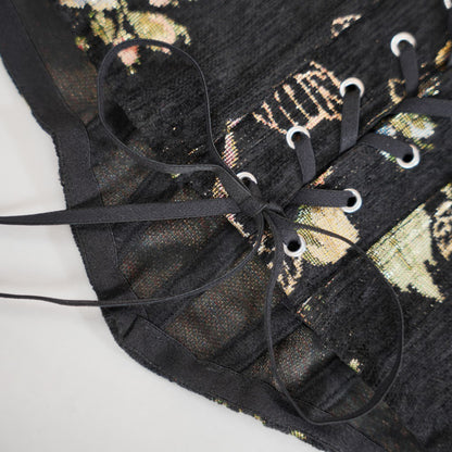 Floral Pattern Black Sculpting Corset