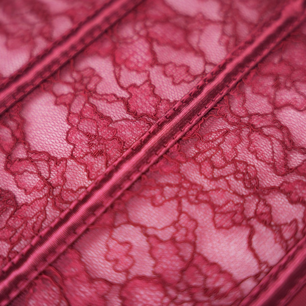 Red Floral Lace Sculpting Corset