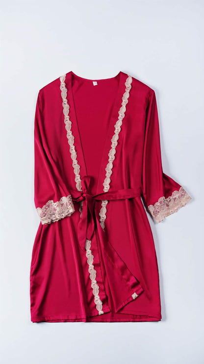 Bridal Essential:Romantic Satin Sleepwear Set