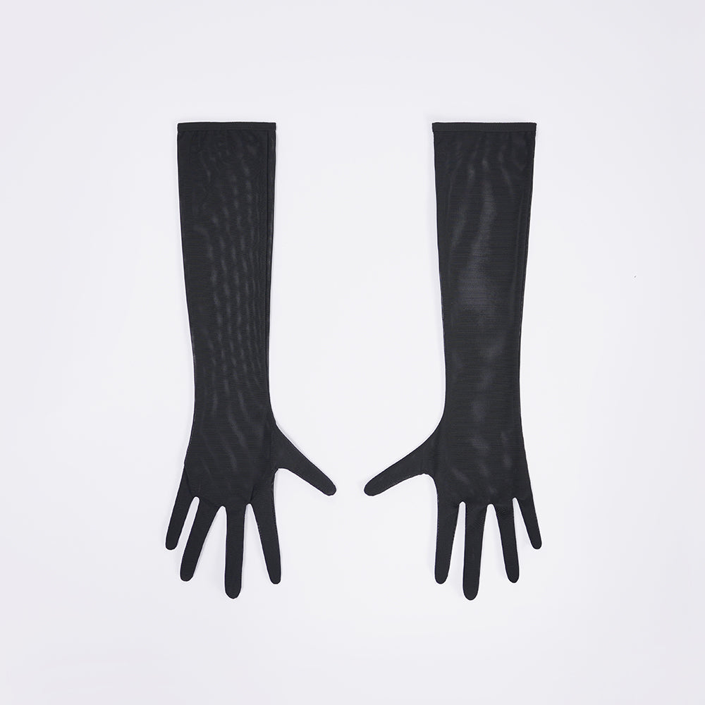 Lace Floral Embroidered Bodysuit Gloves Set