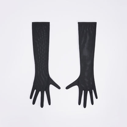 Lace Floral Embroidered Bodysuit Gloves Set