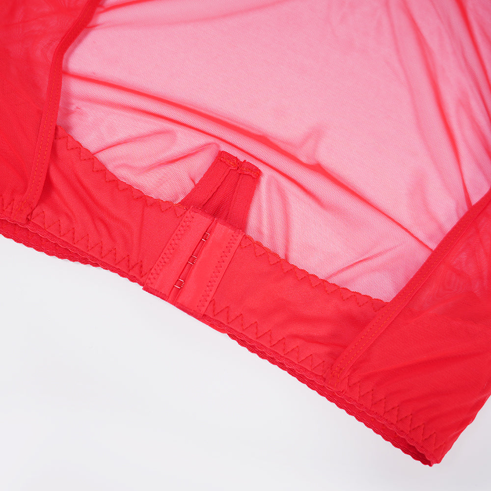 Mesh Crop Top Stockings Set