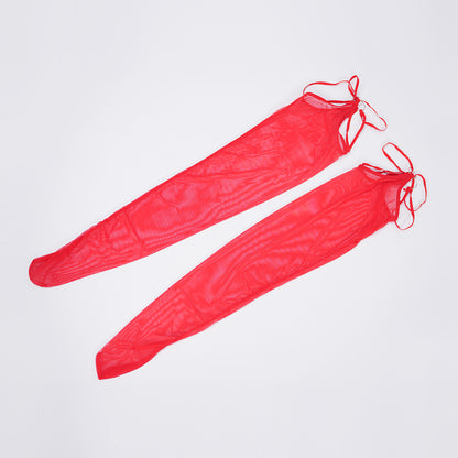 Mesh Crop Top Stockings Set